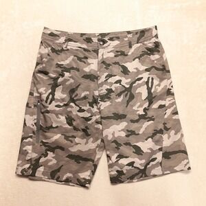 Killik Mens Lightweight Cargo Shorts Sz.34 Gray/Green Camouflage 9" Inseam